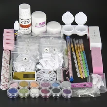 New 1 set acrylic powder nail acrylic liquid pink/white/clear color acrylic nail powder for acrylic nail