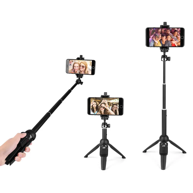 

2-in-1 Mini Desktop Tripod Self Selfie Stick with Phone Holder Remote Controller For Smartphones Handheld Extendable