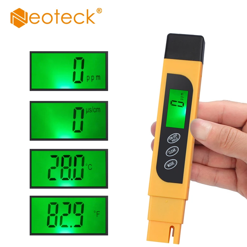 Neoteck цифровой ЖК TDS тест качества воды метр с подсветкой тестовая ручка фильтр
