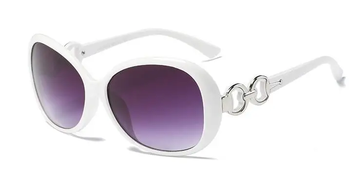 Винтажные Солнцезащитные очки, женские, фирменный дизайн, солнцезащитные очки для женщин, Lunette De Soleil, круглые очки, металлическая оправа, солнцезащитные очки - Цвет линз: White