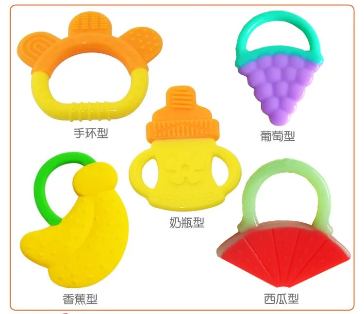 cute fruit milk bottle shaped teether soft silicone non toxic baby