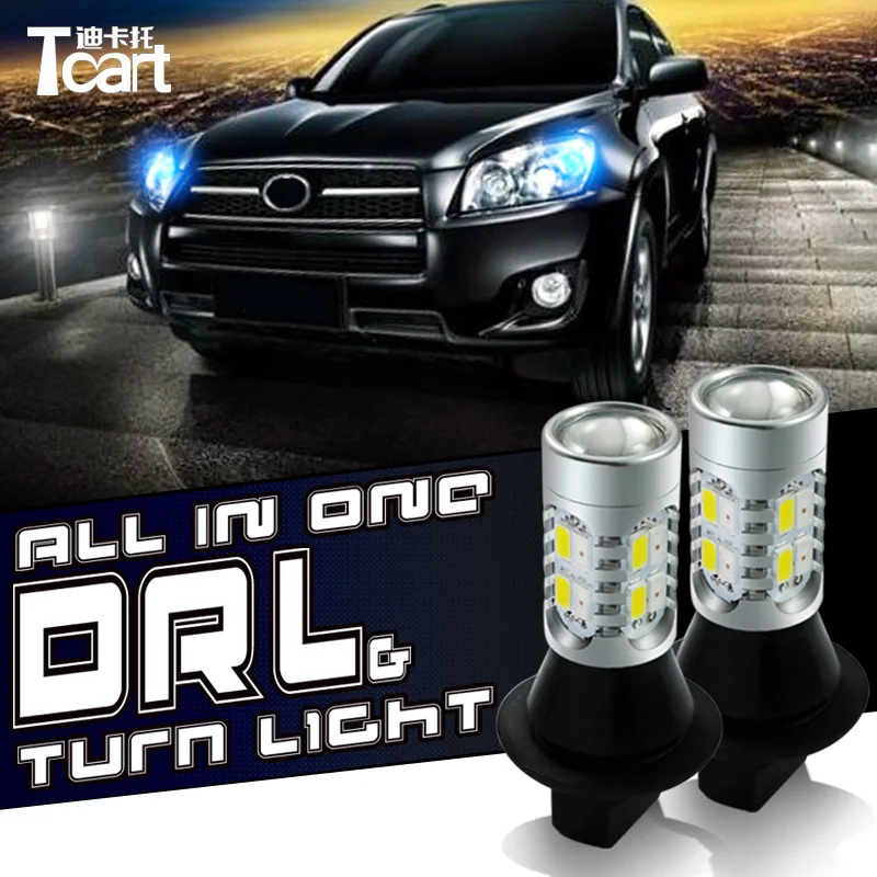 Tcart 7440 t20 для TOYOTA ALPHARD VOXY HARRIER светодиодные дневные ходовые огни и указатели