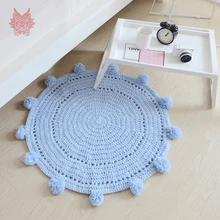 Розовые, серые, синие, белые, однотонные, вязаные, из искусственного кашемира, круглые ковры для дома, гостиной, детские ковры, шары, tapis, Шамб, SP4332