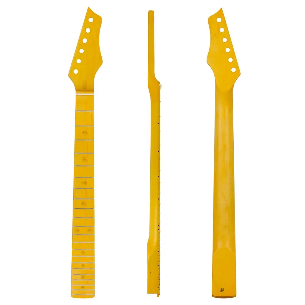 

Kmise Electric Guitar Neck Canada Maple 22 Frets Bolt on C Shape Yellow Satin