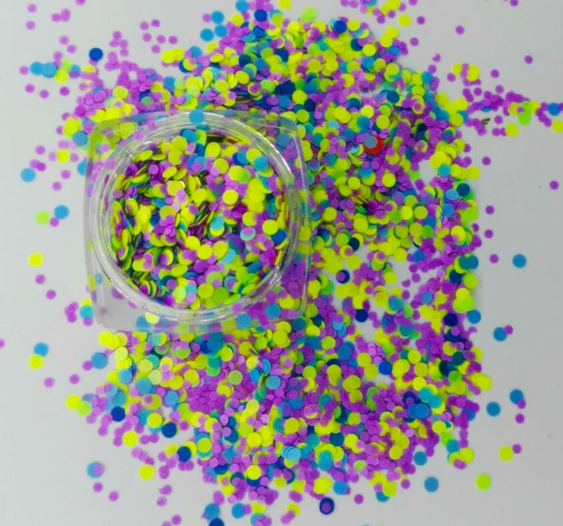 

BLUE Matte Neon Glitter Dots Spots Mix Acrylic Gel Nail Art 1mm 2mm 3mm Colorful Glitter Nail Art Decoration #PLT-03 #001