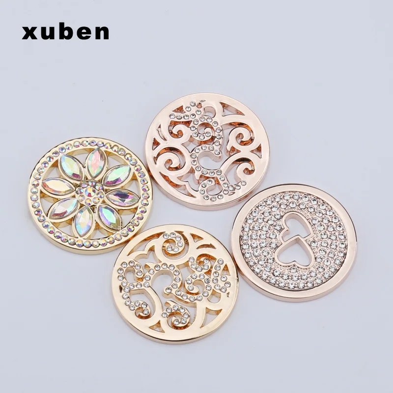 

classic 33 mm Coin rose gold color frame pendant