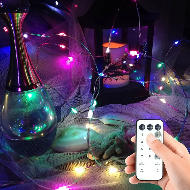 

Waterproof Fairy Lights Battery Powered Multi Color Changing String Lights with 19 Keys Remote Control LED String