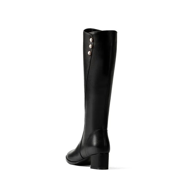 Perles Genou beige Rivets On 34 Court Taille 43 D'hiver Cuir Peluche Black Mljuese Slip Haute De 2018 Femmes Bottes En Vache TlPZuwOkXi