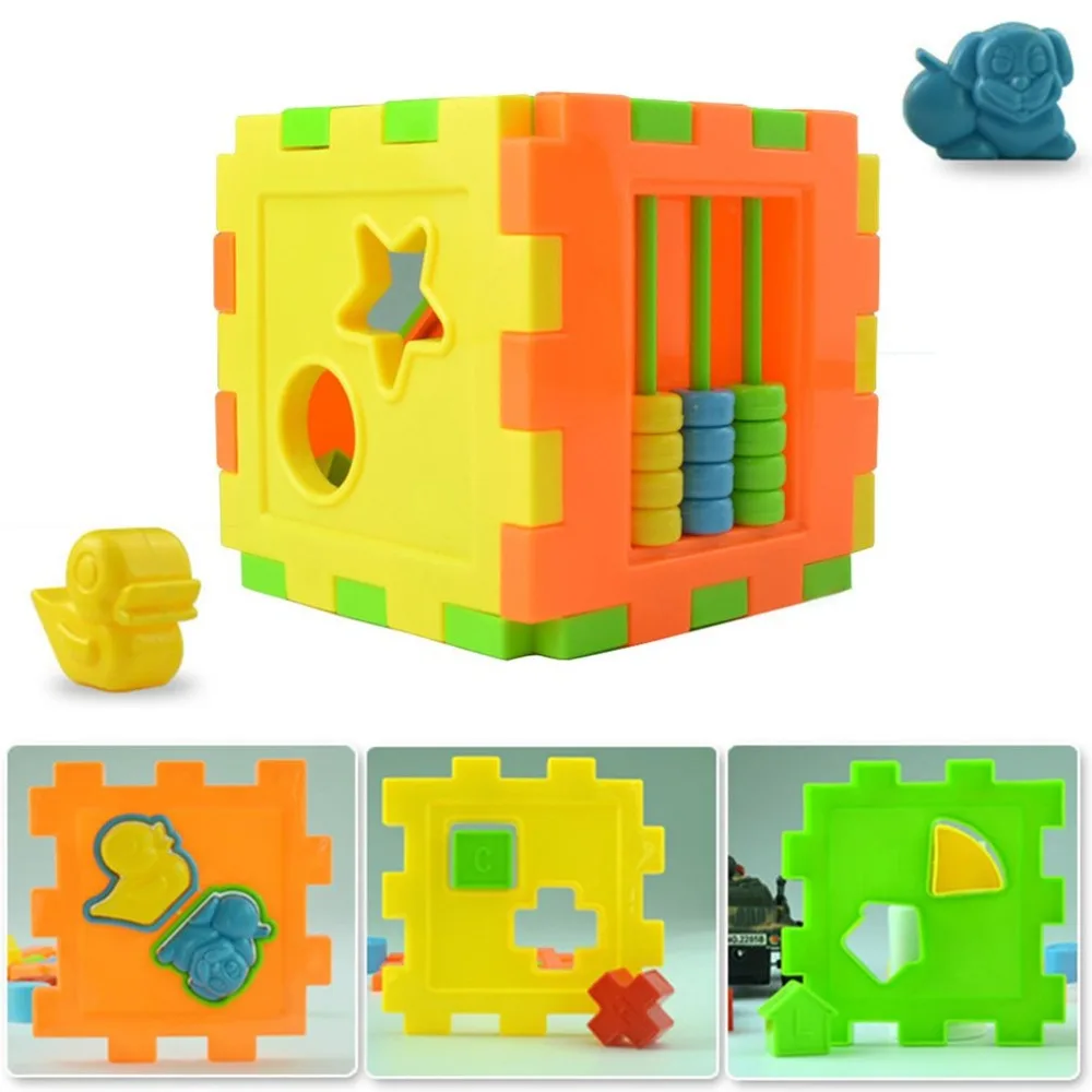 

Baby Multi Shape Sorter Intelligence Box Cognitive Match Building Blocks Activity Cube Early Educational Toys For Children Gift