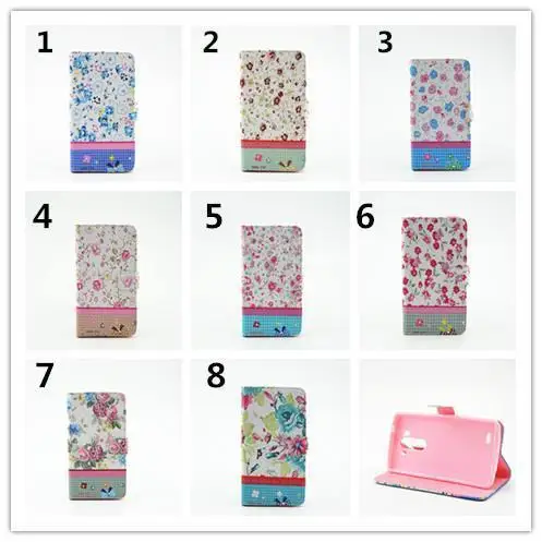For LG L90 d405 Elegant Flowers Rhinestone Inlaid Card Holder Leather Case for D405 D405N 1pcs free shipping |