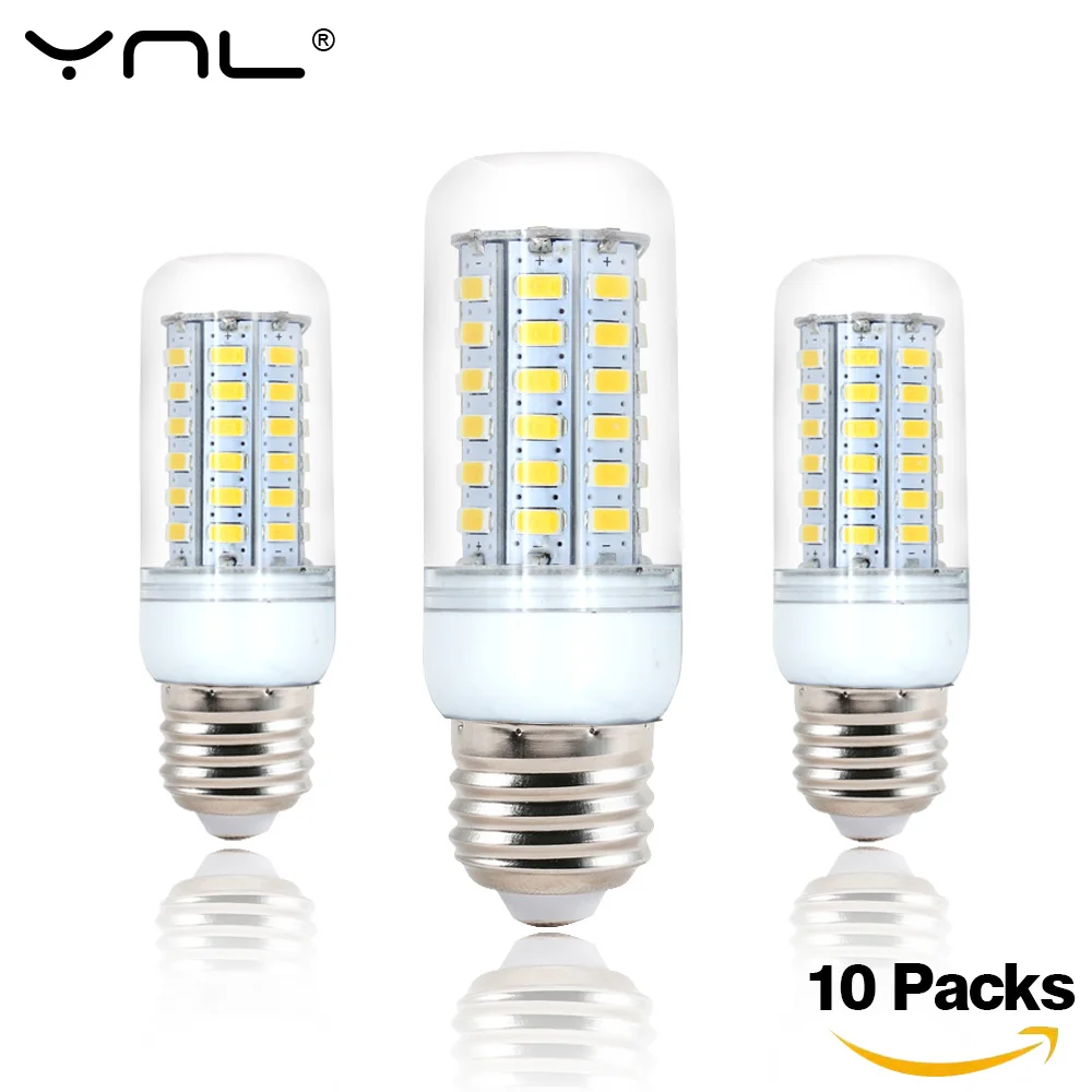 10 unids Lampada LED lámpara E27 220 V 24 36 48 56 69 72 96 LED Bombilla de maíz 5730 SMD lámparas de Bombillas de luz LED ampolla iluminación