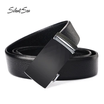 

New Fashion Genuine Leather Men Belts Metal Automatic Male Belts Cowskin Leather Belt Black Men Belts Business Style