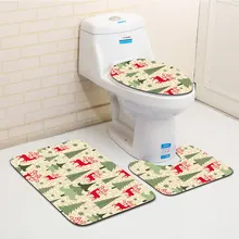 3 шт. Ванная комната туалет Наборы для ухода за кожей Рождество супер мягкой замши Коврики для ванной и ковры водопоглощение противоскользящие ног Коврики