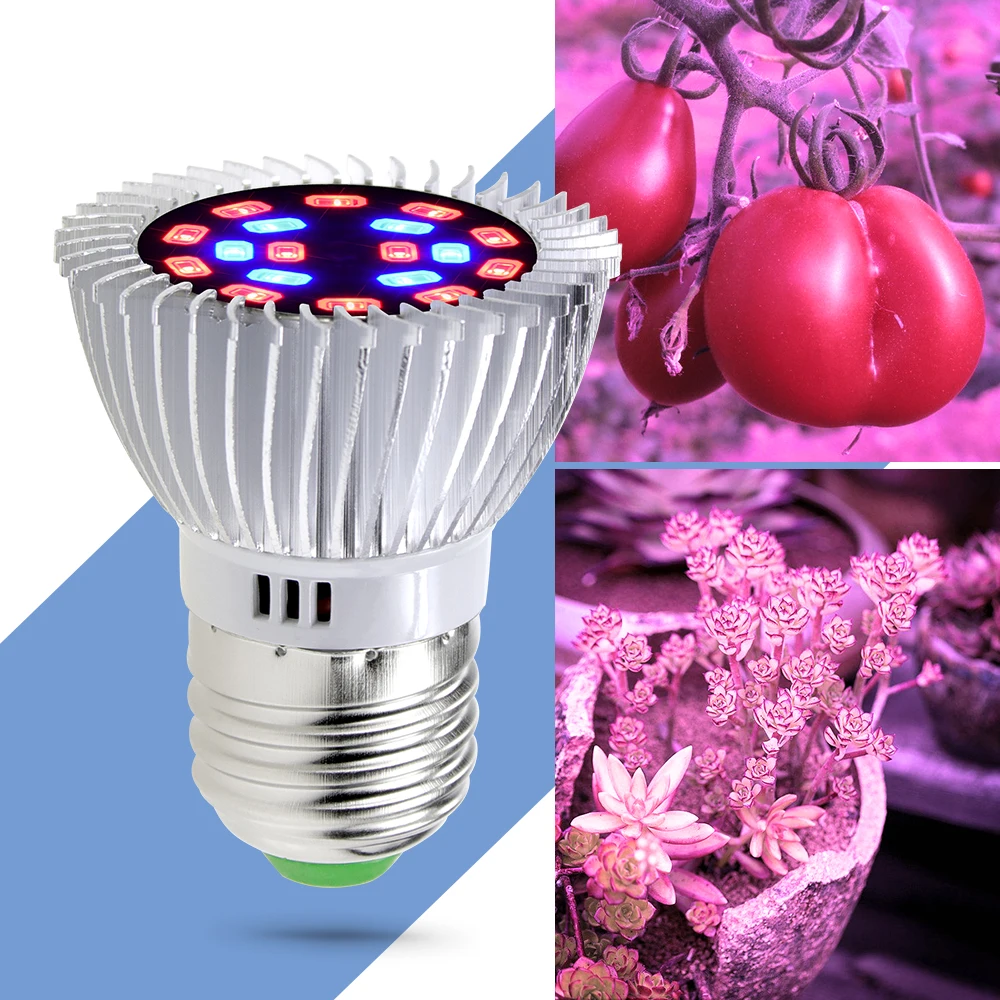 

E27 LED Lamp Full Spectrum LED Grow Light Bulb E14 Plant Growing Lamp 220V Hydroponics Lamp 18W LED Grow Bulb Seedling 110V 5730