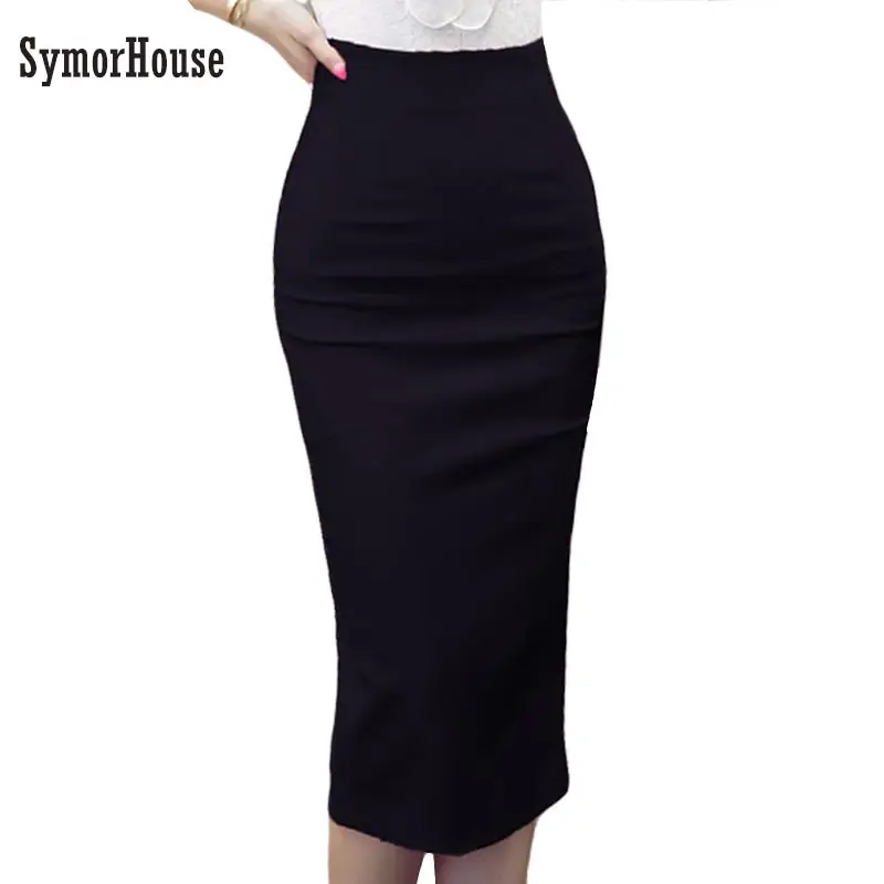black tight midi skirt