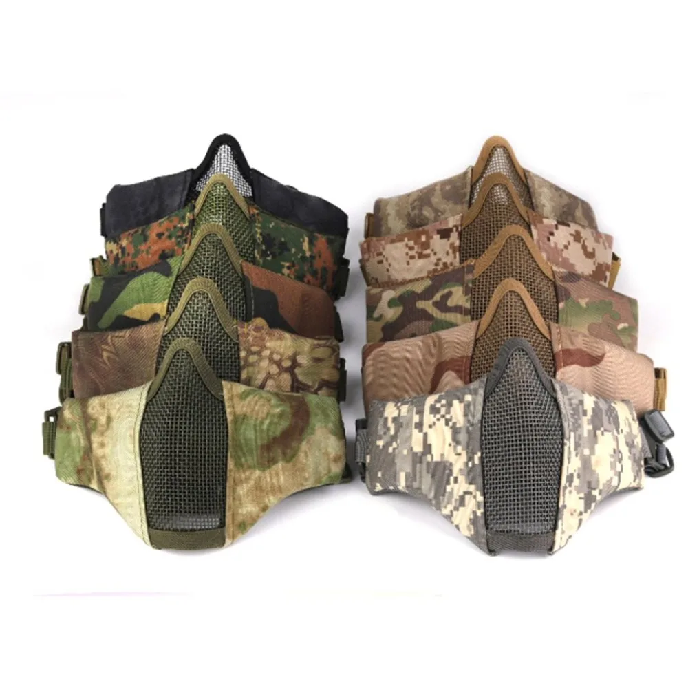 

CS Mesh Airsoft Mask Boutique Tactical Hunting Mental Wire Half Mask Outdoor Bicycle Riding Outdoor Field Paintball Resistant
