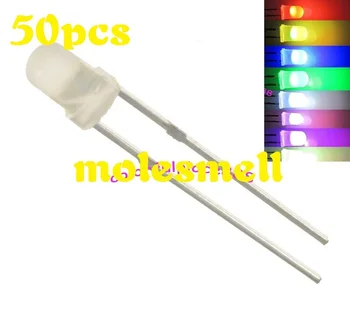 

Free shipping 50pcs 3mm Diffused RGB Rainbow Slow Flashing Flash Red Green Blue LED Leds