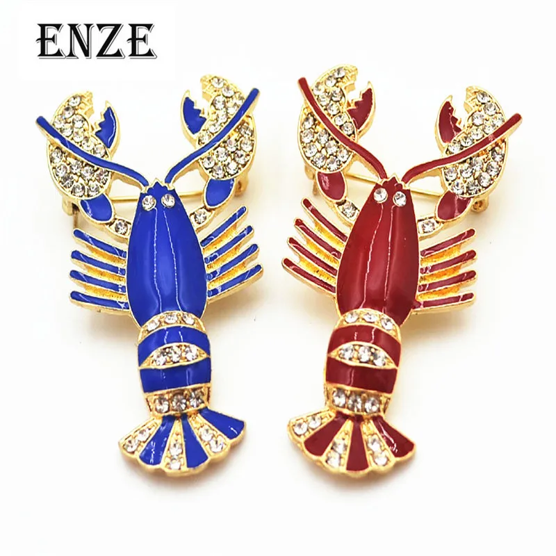 Женская Брошь в виде Раков красного и синего цвета|brooch accessories|brooches for womenblue brooch |