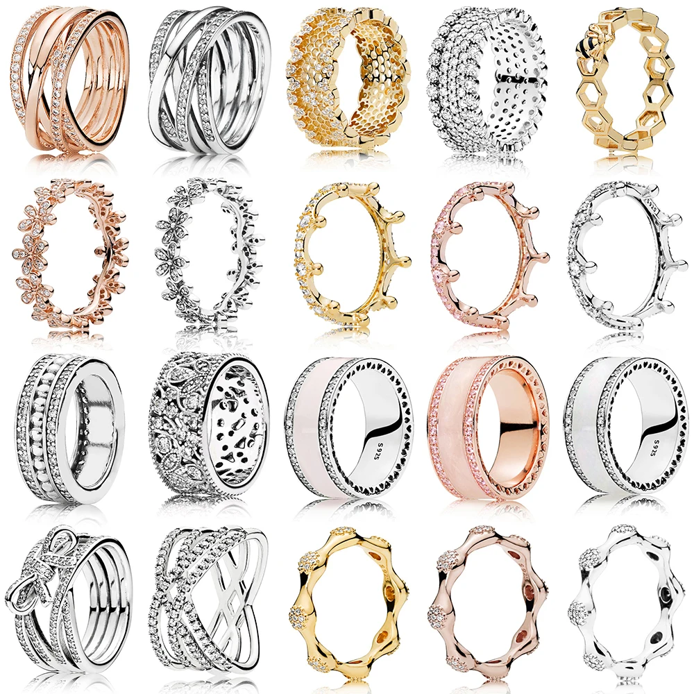 

NEW Hot Sale 100% 925 Sterling Silver Rings For Women European Original Wedding Fashion Brand Ring Jewelry Gift