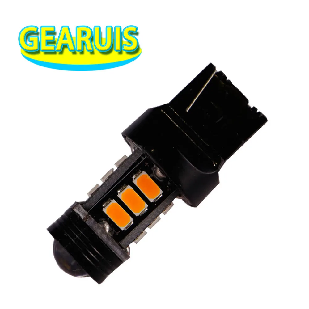 

4pcs T20 7440 7443 12 SMD 5630 +1.5W Eagle eye Lens auto car LED brake light fog lamp car daytime running light Amber red 12V