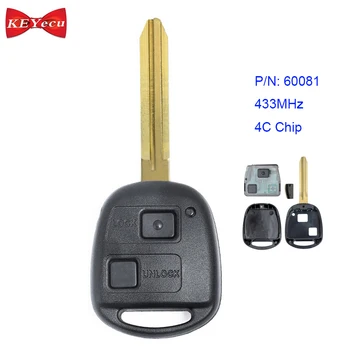 

KEYECU for Toyota Corolla RAV4 Yaris Remote Key Fob 433MHz 4C Chip P/N 60081