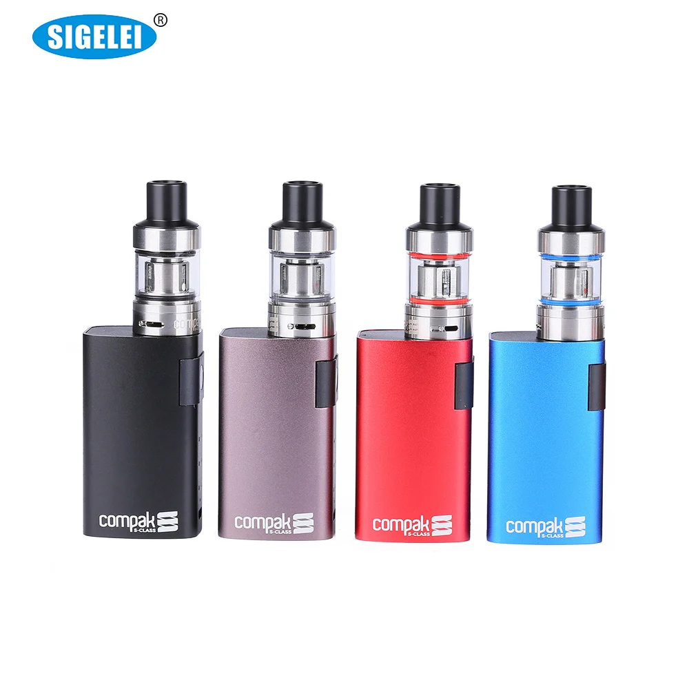 

Original Sigelei Compak-S Kit Electronic cigarette 40W Built in 2000mah Compak-S Mod 2ml Atomizer vape kit vape filler E Cig
