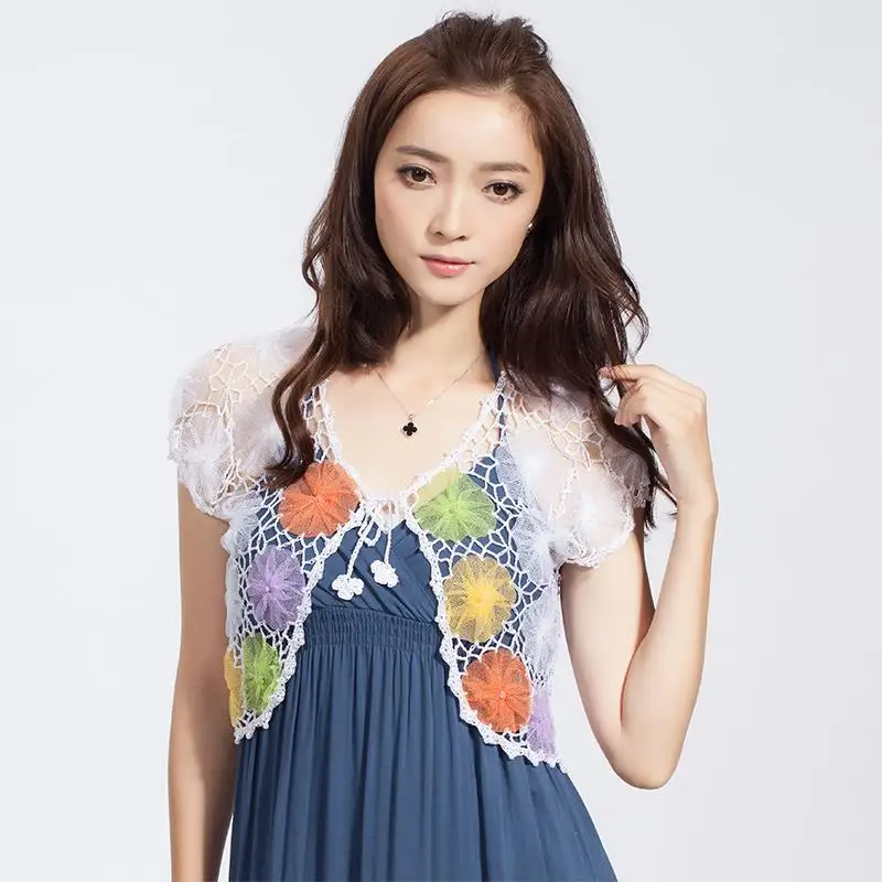 embroidered short shrug