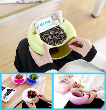 

Lazy Plastic Fruit Dish Storage Box Multifunctional Double Layer Snacks Nut Melon Seeds Bowl Candy Plate Peels Shells Home Tools