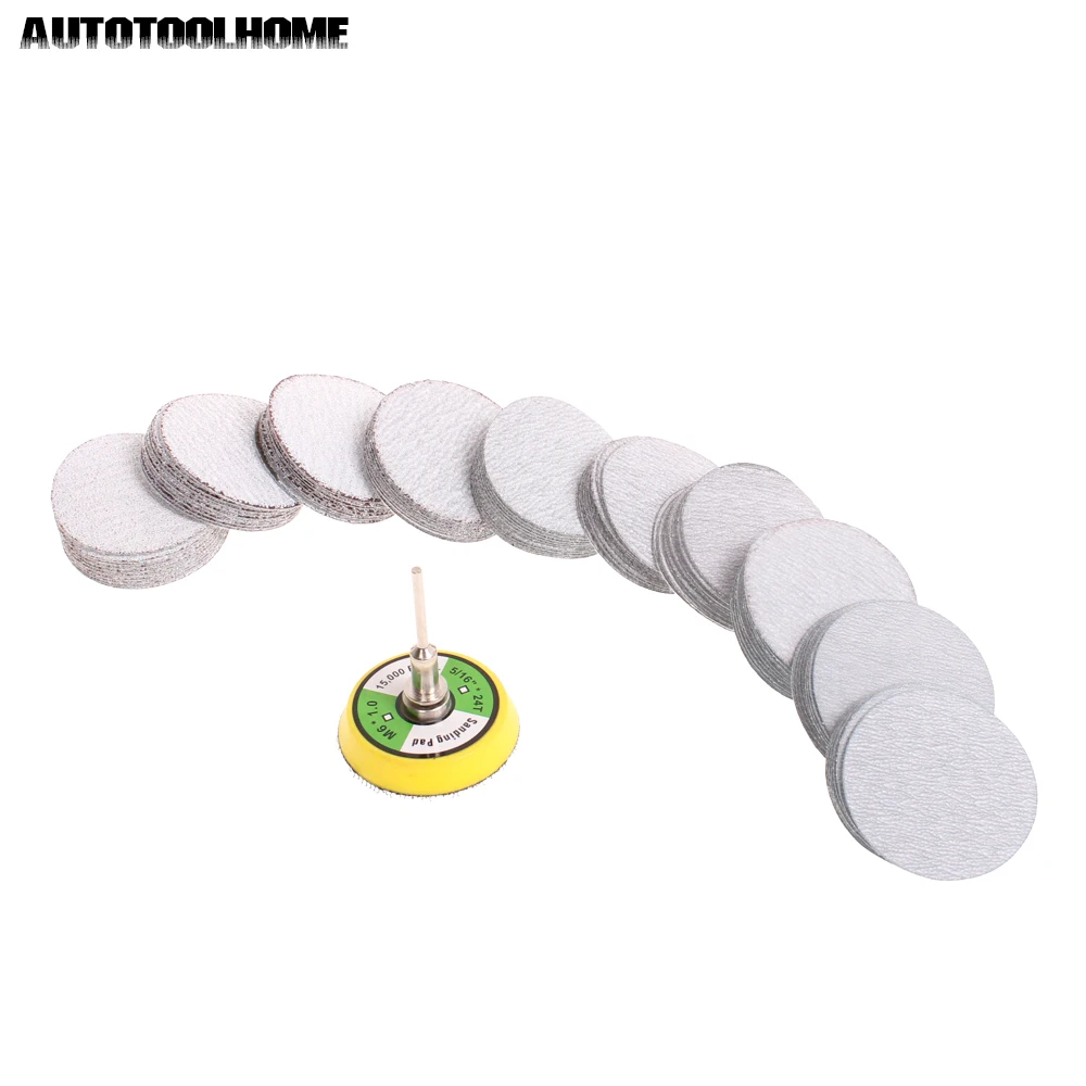 101pc 2inch 50mm White Sanding Disc 80 800 Multiple Grit Sandpaper Pad