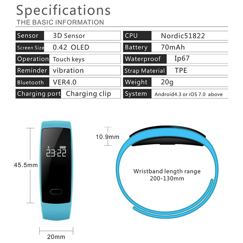 QS80 Heart Rate Monitor Bluetooth Smart Band Bracelet Wristband Blood Pressure Measure Fitness Tracker for IOS Android  (10)