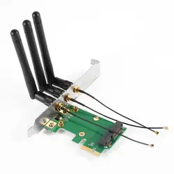 Mini PCI-E экспресс для PCI-E Беспроводной адаптер 3 Вт антенна WiFi для ПК