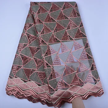 

2019 New Design African French Tulle Lace Fabric With Beads High Quality Embroidery Nigeria Lace Fabric A1391