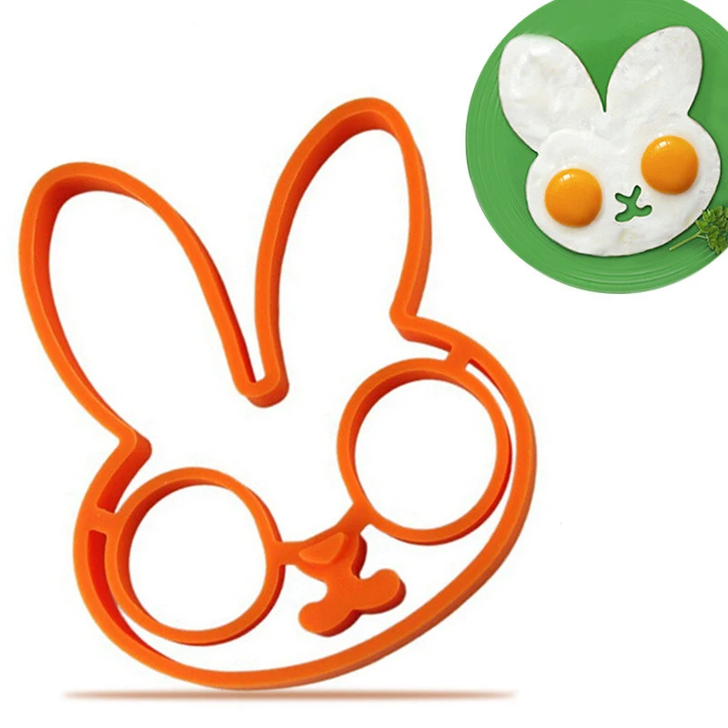 Мода 1 шт. оранжевый силиконовый кролик лицо в форме яйца кулинарные формы форма-кольцо для блинов кухонные инструменты приспособление