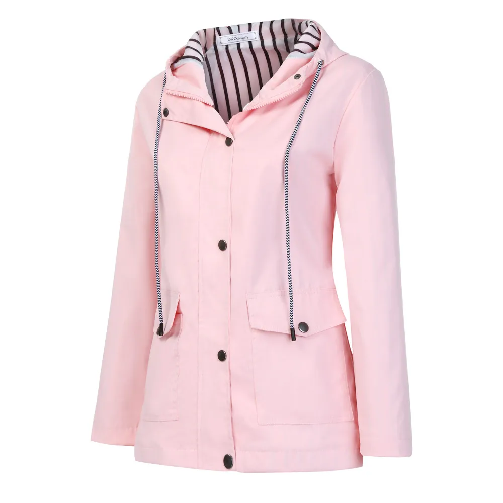

Spring Autum Women Solid Rain Jacket Coat Women Outdoor Jackets Plus Size Hooded High Quality Warm Cotton Coats New Outwear #620