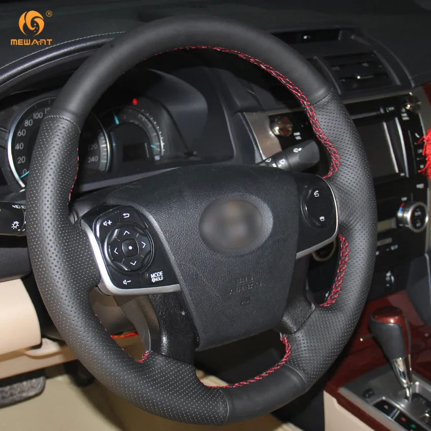 MEWANT для 2012 2013 Toyota Camry черный Микро волокно искусственная кожа Чехол рулевого колеса автомобиля аксессуары для интерьера