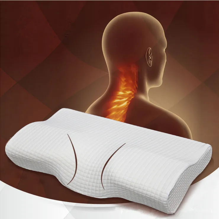Ортопедическая латексная магнитная подушка для шеи 50*30 см белого цвета, медленный отскок, подушка из пены с эффектом памяти, шейный уход за здоровьем, обезболивание