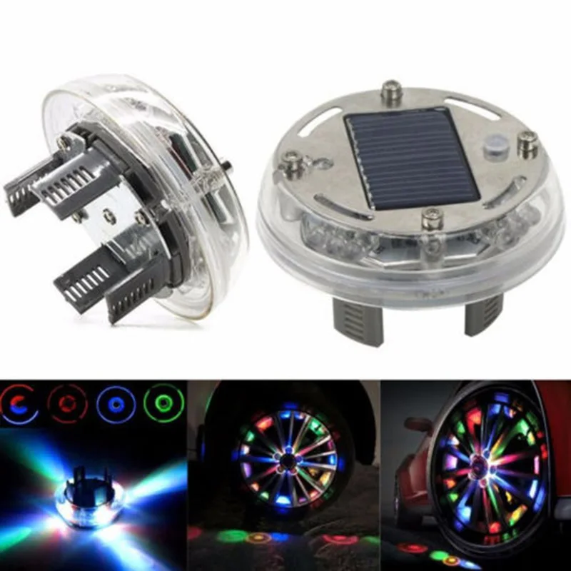 High Qrade 4 Modes 12 LED RGB Car Auto Solar Energy Flash Wheel Tire Rim Light for Auto Car Decoration Colorful Atmosphere Lamp