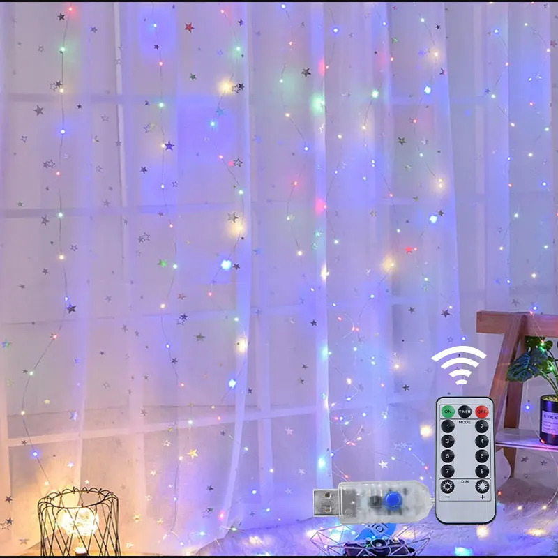 

Christmas Decorative Lights LED curtain String Garlands Colorful 220V 110V Fairy Light Illumination Shine for holiday