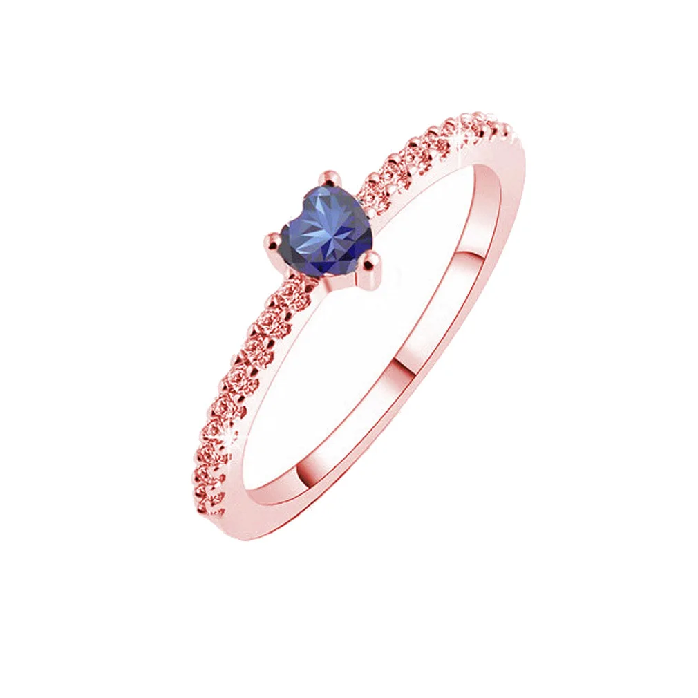 

Simple Heart Cubic Zircon inlay Thin Rings for Woman Charm Rose Gold Color Party Finger Jewelry girl Gift Dropshipping