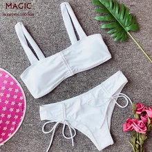 3 цвета сплошной купальный костюм Купальники женские бандауэ бикини набор купальник до середины талии сексуальные бикини на шнурках набор бразильская пляжная одежда