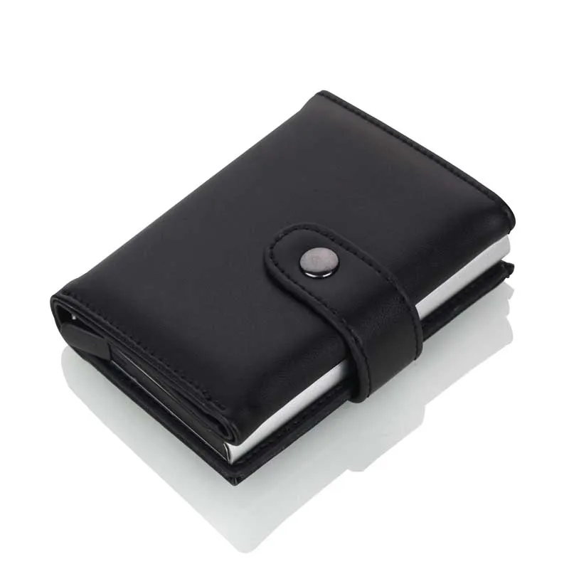 Weduoduo высокое качество из искусственной кожи кредитный держатель для Карт RFID дизайн чехлы для банковских карт карман для визиток - Цвет: Black