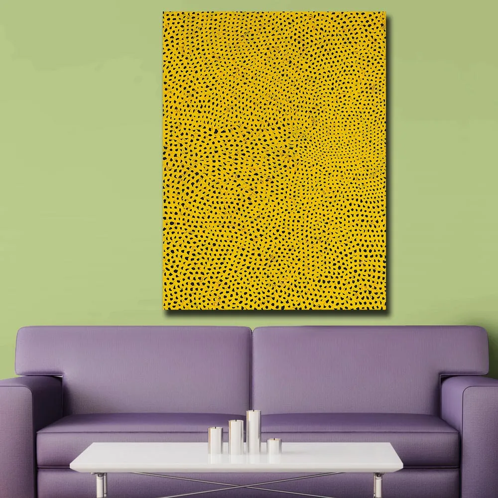 Print Oil Painting Wall painting Yayoi Kusama NET-NO.2 YELLOW Home Decorative Wall Art Picture For Living Room painting No Frame