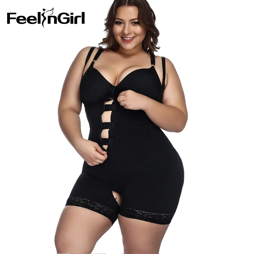 FeelinGirl Womens Seamless Firm Triple Control Shapewear Underwear Bodysuit Plus Size