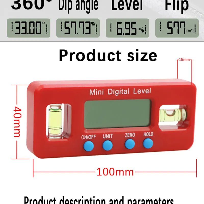 100 мм Цифровой угломер Инклинометр электронный уровень коробка с магнитной углоизмерительный инструмент плотника