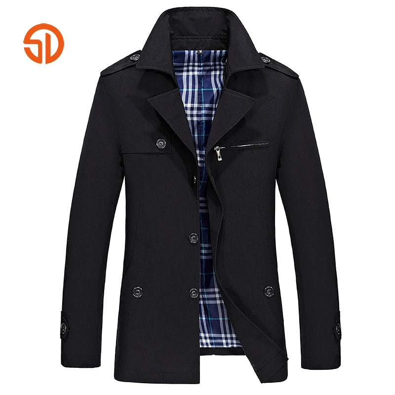 Korean Trench Coat Men Spring Autumn Men's Fashion Long Trench Casual