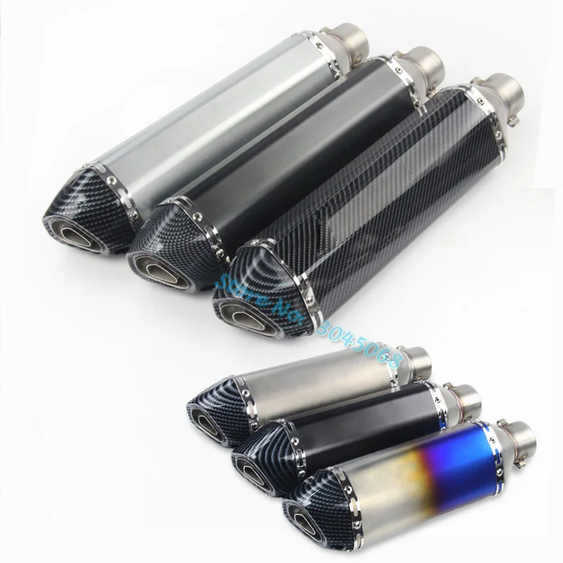 470mm a 370mm Universal de Escape de la motocicleta tubo de Escape silenciador con DB asesino pegatina para Ninjia300 Z750 R25 TMAX530 R6 de la bici de la suciedad