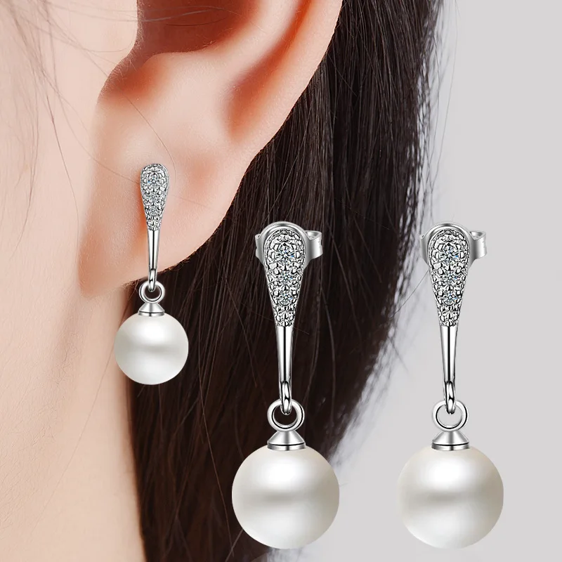 Модная жемчужная серьга, Новое поступление, австрийский кристалл, фианит, кристалл, серьги-гвоздики для невесты, для женщин, Свадебная вечеринка, ювелирное изделие, подарок