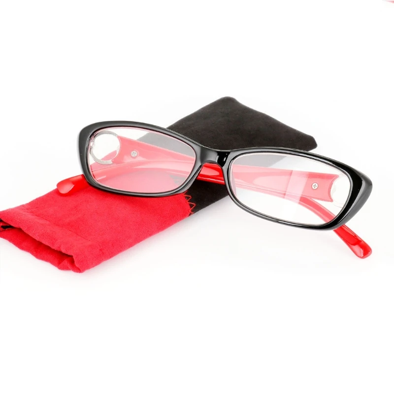 Высокое качество полосатый очки для чтения Пресбиопия Смола объектива очки с сумкой+ 1,0~+ 3,5 - Цвет оправы: Черный