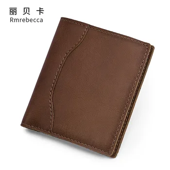 

Cow leather men's wallet card package one pack short coin purse short wallet driver's license business card holder