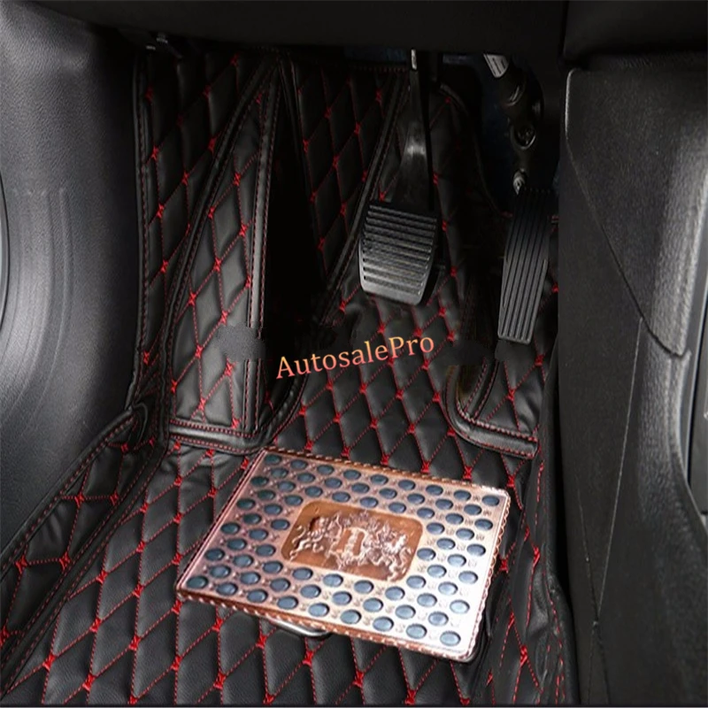 

Left & Right Hand Drive! Black red grid Front Rear Floor Mat Carpets Pad Cover For Jeep Grand Cherokee 2014 2015 2016